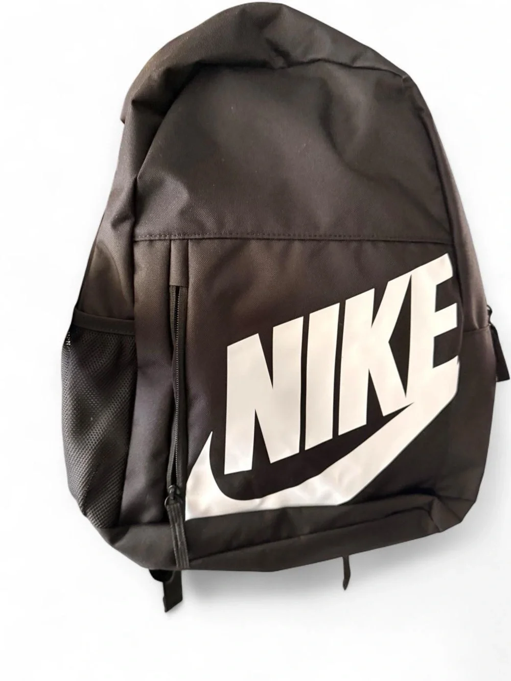 Nike Black Backpack with Orange Zip Pouch and White Logo